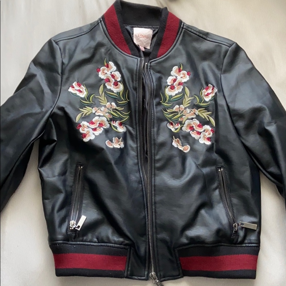 Candie’s Leather Bomber Jacket